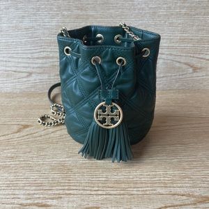 Tory Burch Pine Tree Fleming Soft Mini Bucket Bag
